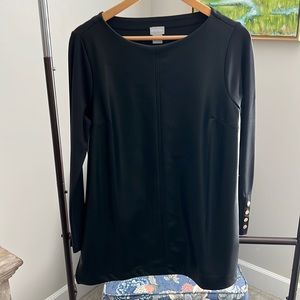 Chico’s Tunic - Faux leather and knit combo